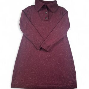 Talbots Women’s Burgundy Sweater Dress Knee Length Size Medium